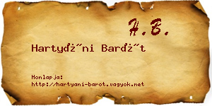 Hartyáni Barót névjegykártya
